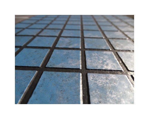 Пленка ПВХ 1,65х25,00м "Haogenplast Matrix",  Blue Black Strips-3D, мозаика голубая с черной затирко