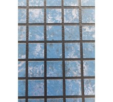 Пленка ПВХ 1,65х25,00м "Haogenplast Matrix",  Blue Black Strips-3D, мозаика голубая с черной затирко