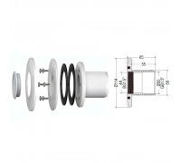 Фланец GR02V, 1½" x 2", для светильников N601, N861, для пленки, комплект /N601.GR02V/