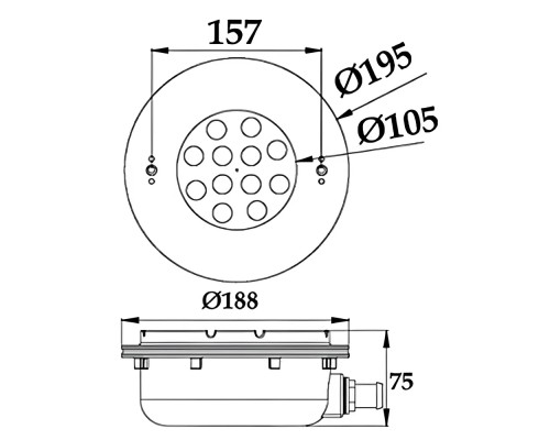 Светильник N606C, LED, RGB 2 пр., встраиваемый, плитка, AISI-316, 12Вт, 12В AC