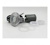 Cветильник N614, LED, RGB 2 пр, встраиваемый, гайка, 10Вт, 12В AC, AISI304 /N614P10R2S/