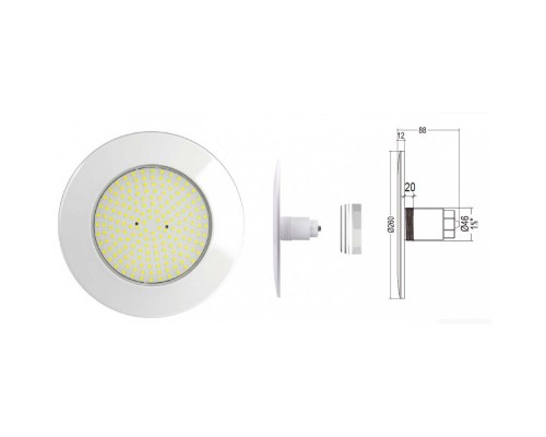 Cветильник N861, LED, RGB 2 пр., встраиваемый, 1 ½", 25Вт, 12ВAC, ABS