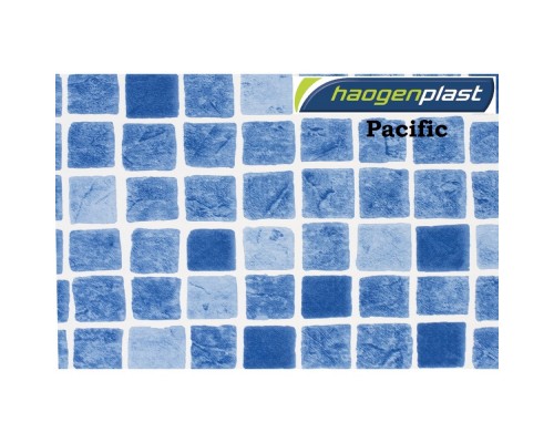 Пленка ПВХ 1,65х25,00м "Haogenplast", Pacific, синяя мозаика
