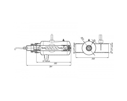 Ультрафиолетовая установка UVM- 600 Lite, 30 м3/ч, , 0,6кВт, 2 ½"  , AISI-316/УФМ.06L