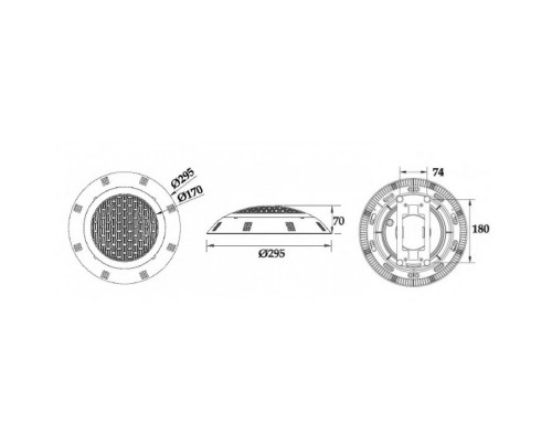Светильник W604, LED, RGB 4 пр., накладной, бетон, 25Вт, 12В DC, ABS /W604P25R4A/