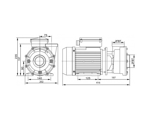 Насос WP250-I без префильтра 37м³/час(10м), 1ф/220В, 1,85кВт/9,0А