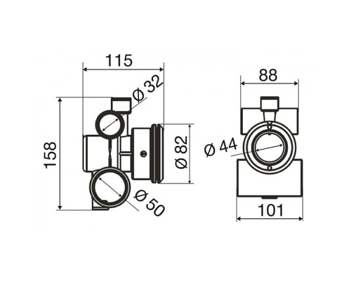 Корпус для гидромассажной форсунки из ABS, пластика, d32*50мм