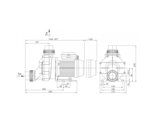 Насос BADU 45/16, без префильтра, 16 м³/ч, 1,2 кВт, 220В