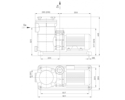 Насос BADU FA21-60/45 с префильтром, 45 м³/ч, 3,10/2,60 кВт, 380В