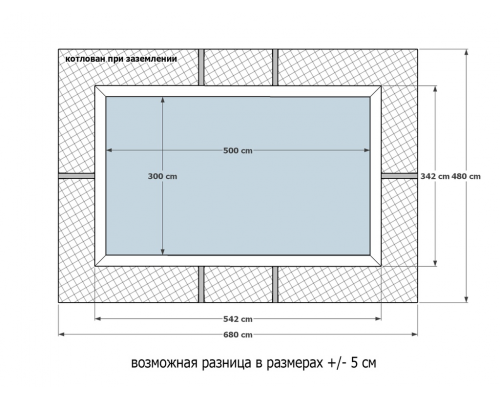 Деревянный бассейн "Китой" 500 х 300 х 145 см прямоугольный морозоустойчивый