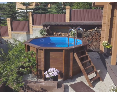 Деревянный бассейн Кристалл "Ханхой" 250 х 250 х 145 см круглый морозоуйстойчивый