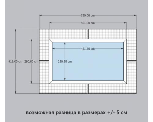 Деревянный бассейн "Витим" 460 х 250 х 115 см прямоугольный морозоуйстойчивый