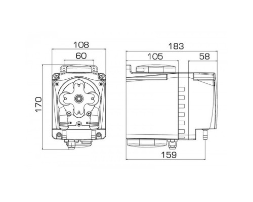 Насос дозир. перистальтический BH3-V PER 100-1 90/260V NORPRENE