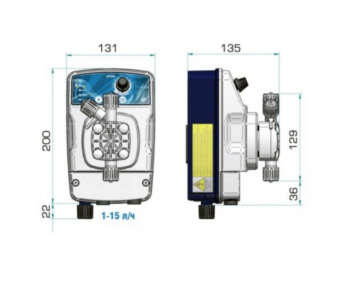 Насос дозир. мембранный eONE PLUS 30-5 100/250V PVDF TFE/P