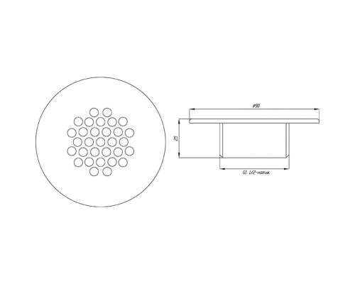 Форсунка аэромассажная нерж. AISI-304  для бетонного бассейна  G1½" (наружн.)