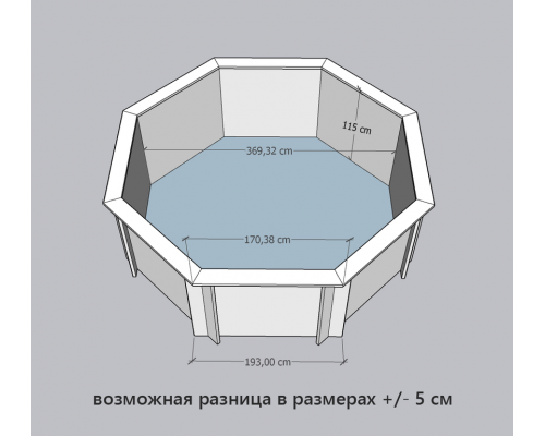 Деревянный бассейн Кристалл  "Орон" 370 х 370 х 115 см круглый морозоуйстойчивый