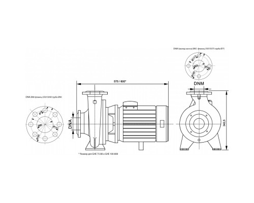 Насос GHE 75-80 без префильтра 75-91м³/час(14-10м), 3ф/380В, 6,3/5,5 кВт