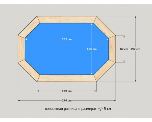 Деревянный бассейн купель для бани, сауны овальный 2,50 х 1,55 м глубина 115 см Кристалл