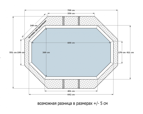 Деревянный бассейн "Байкал" от Кристалл 600 х 370 х 145 см овальный морозоуйстойчивый