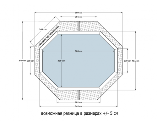 Деревянный бассейн "Селенга" 500 х 370 х 145 см овальный морозоуйстойчивый