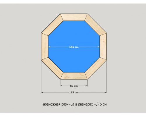 Деревянный бассейн для бани и сауны Кристалл 155 х 155 х 115 см