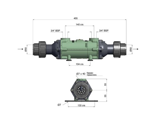 Теплообменник разборный BOWMAN 630кВт, трубки титан/ 5117-3T/
