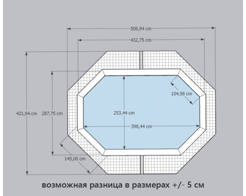 Деревянный бассейн "Иркут" 400 х 250 х 130 см овальный морозоуйстойчивый