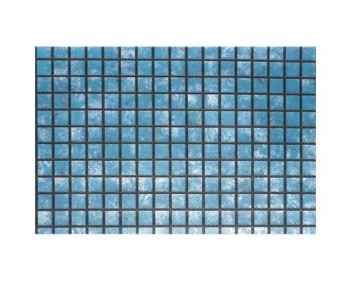 Пленка ПВХ 1,65х25,00м "Haogenplast Matrix",  Blue Black Strips-3D, мозаика голубая с черной затирко