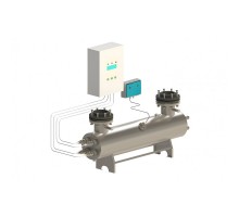 Ультрафиолетовая установка УФУ-150, с ультразвуком, 150 м3/ч, AISI-321, 40мДж/см2