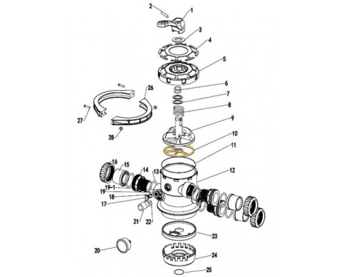 Верхний вентиль 1,5" (хомут) к фильтрам серии CP, EP, EPW. D350-700;